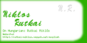 miklos rutkai business card