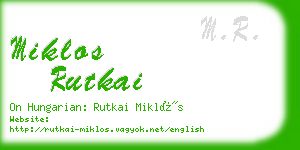 miklos rutkai business card